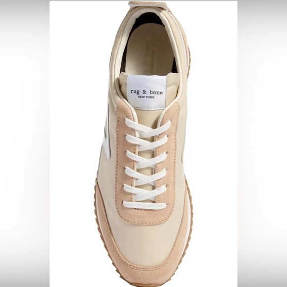 RAG & BONE Women’s Retro Runner Sneakers Tan Oyster Grey Size 37/ 7 US - Picture 1 of 12